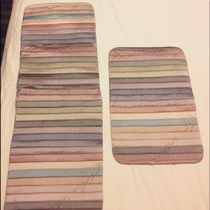 Vintage silk quilted placemats. Pastel colors